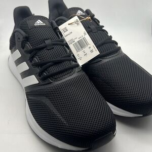 Adidas Runfalcon casual running walking shoes black white‎ F36199 Men 11.5 NWB